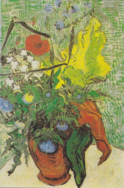 Wild flowers and thistles in a vase, Vincent Van Gogh